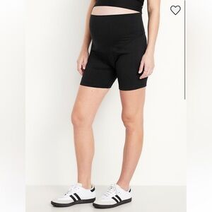 OLD NAVY BLACK FULL PANEL MATERNITY BIKER SHORTS SIZE XS